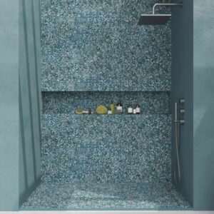 Panel de revestimiento para pared de baño MSCOMPACT efecto terrazo BISSAZA