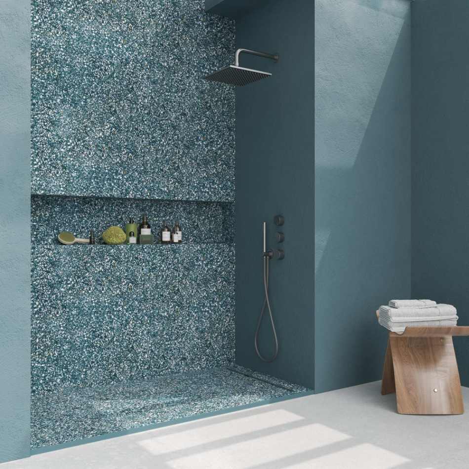 Panel de revestimiento para pared de baño MSCOMPACT efecto terrazo BISSAZA - Imagen 4