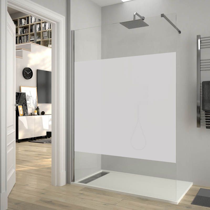 Mampara de ducha ZEN fijo con SERIGRAFÍA. Con tratamiento anti-cal. Acabado Cromo brillo - Imagen 11