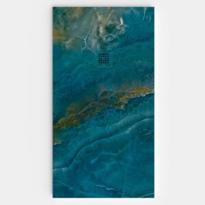 Plato de ducha resina textura pizarra. Efecto en Mármol Blue - antideslizante STONE 3D moderno