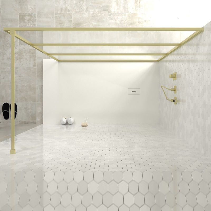 Fijo de
ducha a medida mampara LINE L con perfilería enmarcada 3 cuerpos - Vidrio 4
MM con tratamiento anti-cal incluido- Brazo sujeción acero inox - Imagen 3