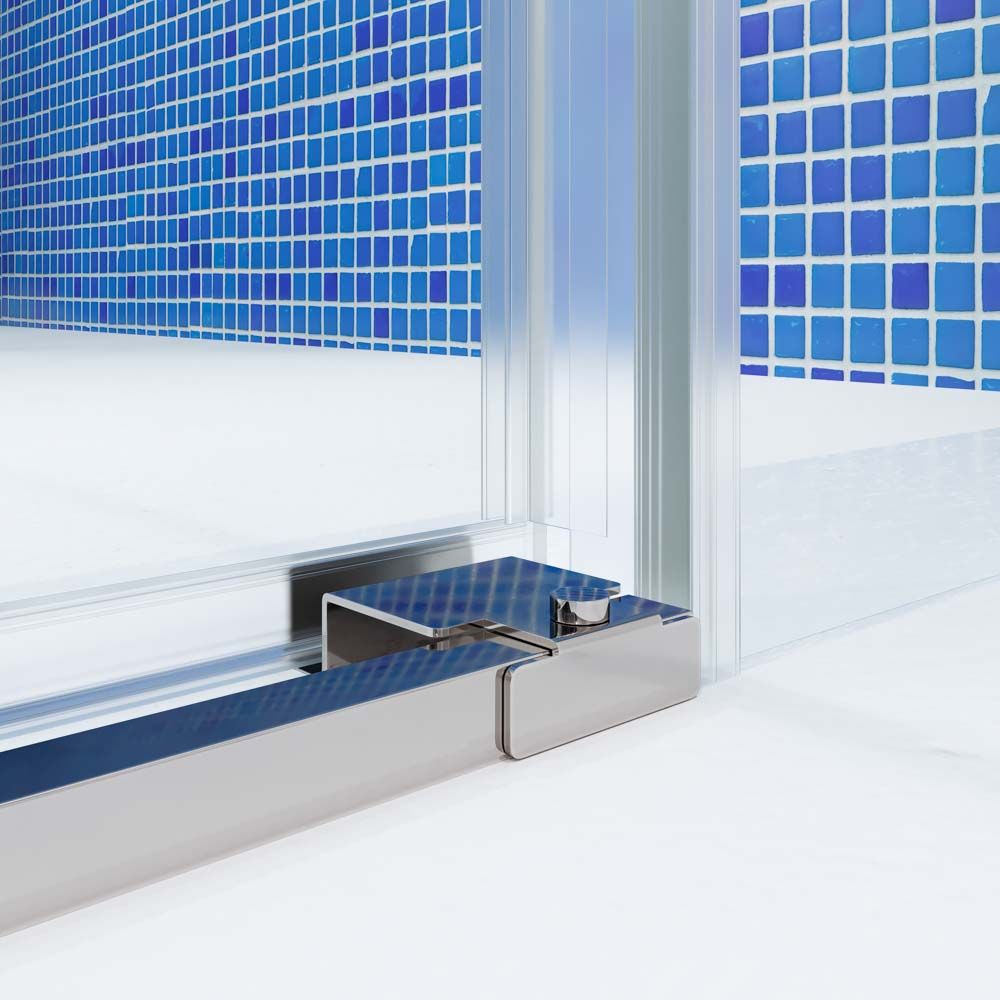 Mampara de ducha TECH HIGH rectangular 2 fijos - 2 puertas correderas vidrio 8 mm ACERO INOXIDABLE fabricada a techo - Imagen 9