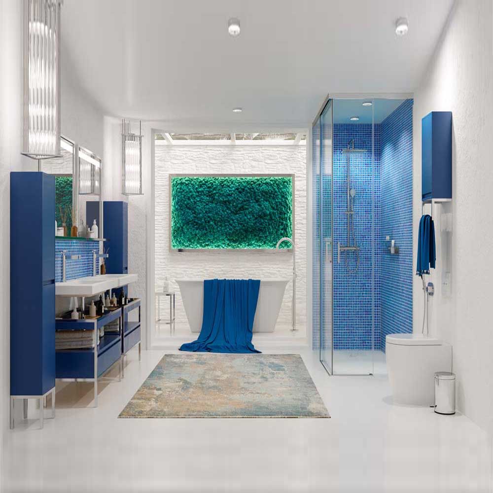 Mampara de ducha TECH HIGH rectangular 2 fijos - 2 puertas correderas vidrio 8 mm ACERO INOXIDABLE fabricada a techo - Imagen 2