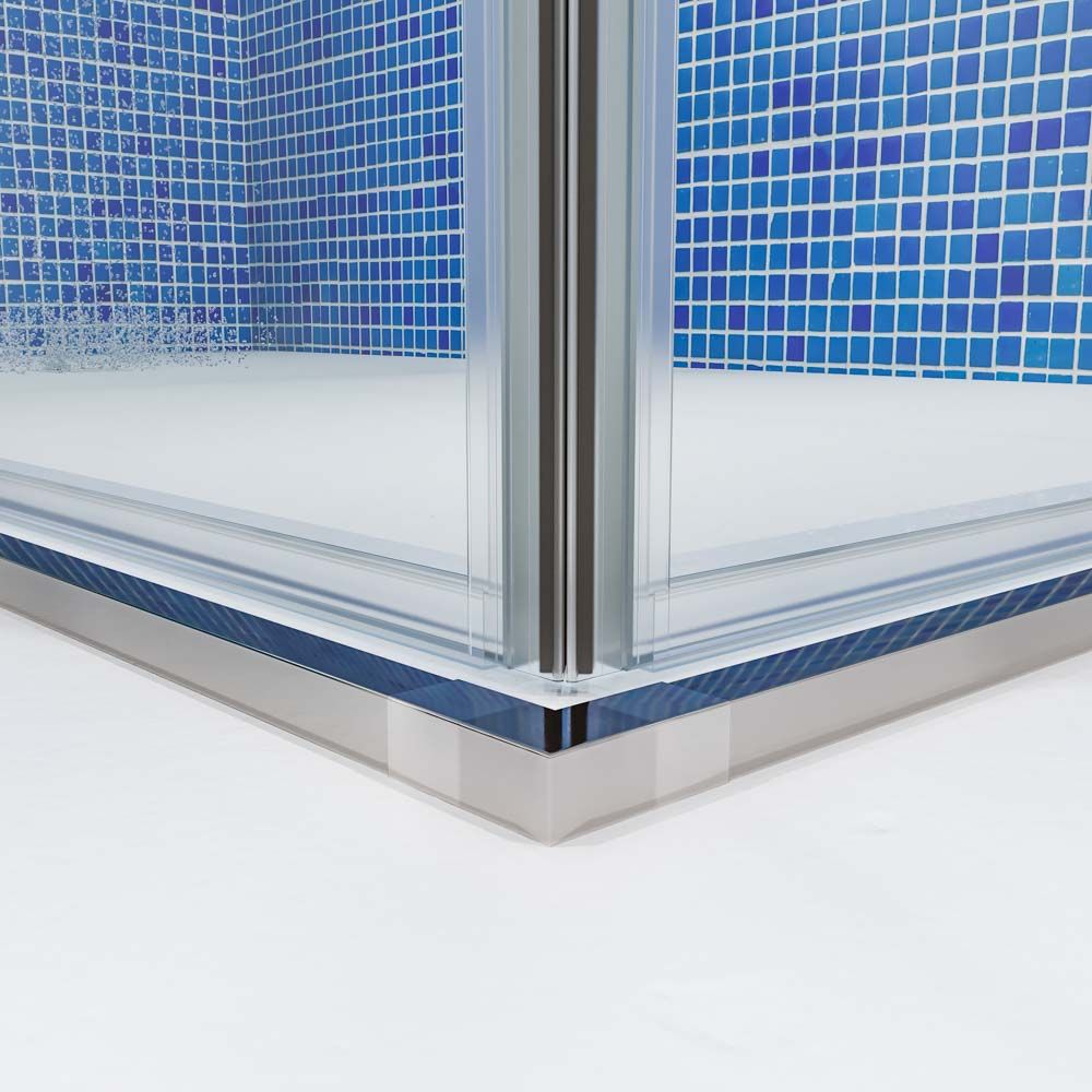 Mampara de ducha TECH HIGH rectangular 2 fijos - 2 puertas correderas vidrio 8 mm ACERO INOXIDABLE fabricada a techo - Imagen 7