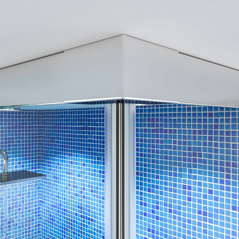 Mampara de ducha TECH HIGH rectangular 2 fijos - 2 puertas correderas vidrio 8 mm ACERO INOXIDABLE fabricada a techo - Imagen 8