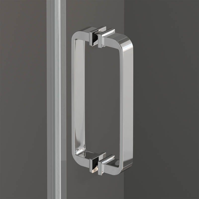 Mampara de ducha frontal SENIOR 1 fijo - 1 puerta corredera vidrio 8 mm sin perfil inferior. Acabado CROMO BRILLO - Imagen 2