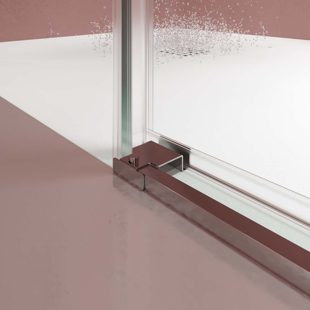 Mampara de ducha TECH STEEL frontal 2 fijos - 2 puertas correderas vidrio 8 mm. ACERO INOXIDABLE - Imagen 7