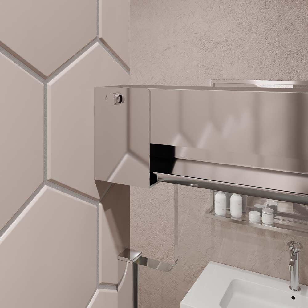 Mampara de ducha TECH STEEL frontal 2 fijos - 2 puertas correderas vidrio 8 mm. ACERO INOXIDABLE - Imagen 5