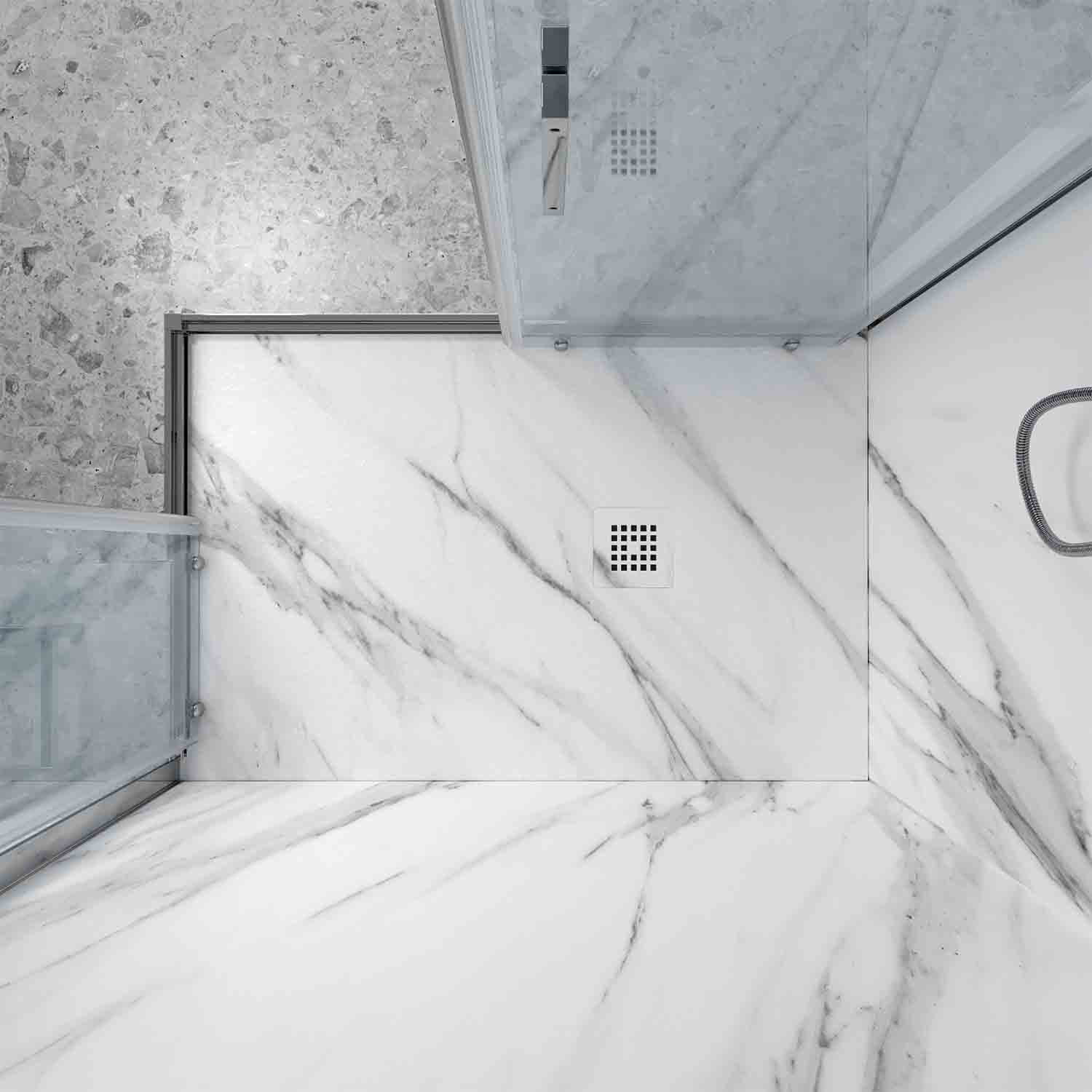 Plato de ducha resina textura pizarra. Efecto en Mármol Calacatta y otros acabados - antideslizante STONE 3D moderno - Imagen 5