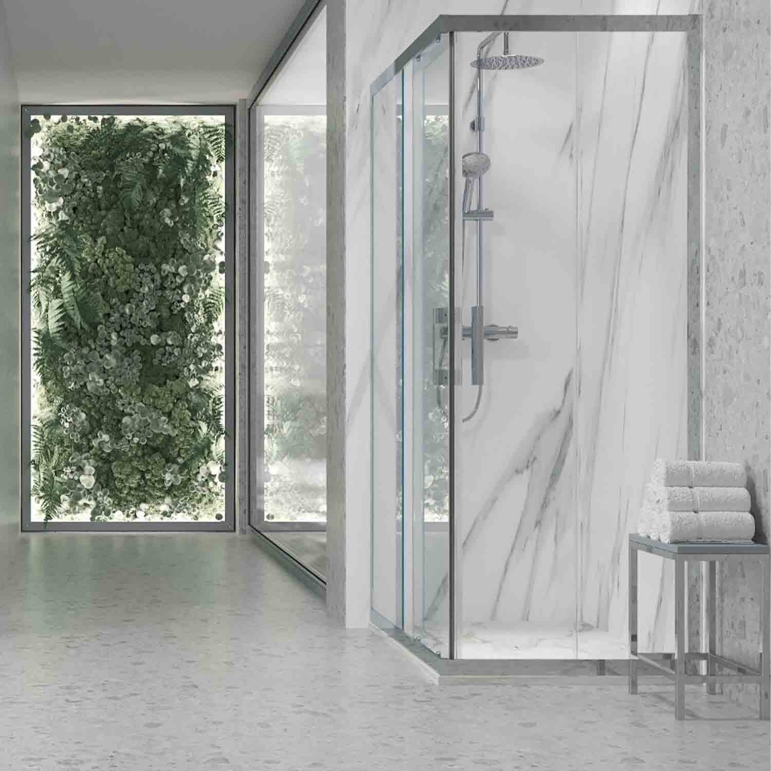 Plato de ducha resina textura pizarra. Efecto en Mármol Calacatta y otros acabados - antideslizante STONE 3D moderno - Imagen 4