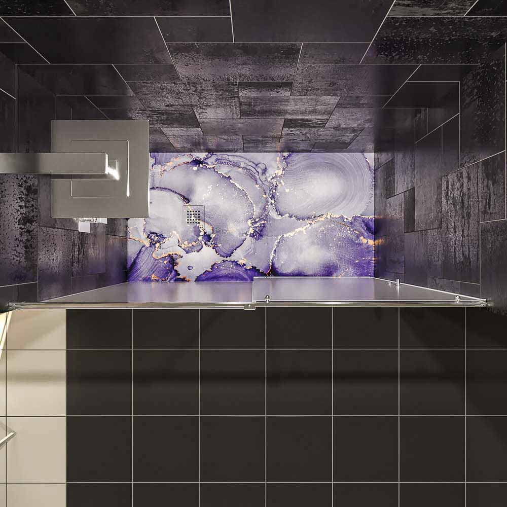 Plato de ducha resina textura pizarra. Efecto en Mármol Forest violeta planta y otros acabados - antideslizante STONE 3D moderno - Imagen 3