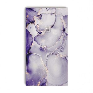 Plato de ducha resina textura pizarra. Efecto en Mármol Forest violeta planta y otros acabados - antideslizante STONE 3D moderno