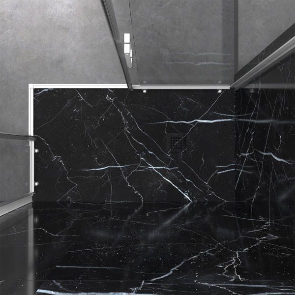 Plato de ducha resina textura pizarra. Efecto en Mármol Negro Marquina y otros acabados - antideslizante STONE 3D moderno - Imagen 4