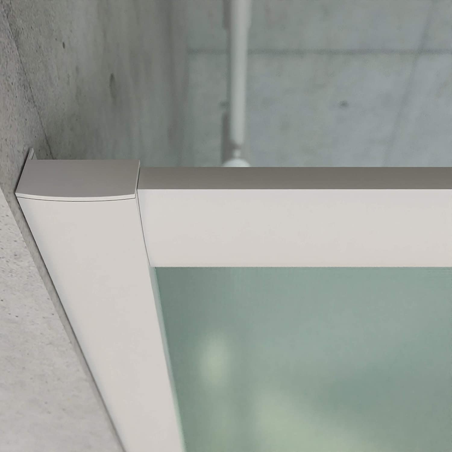 Mampara de ducha rectangular TEMPO apertura angular 2 fijos-2 puertas correderas. Con tratamiento anti-cal. Acabado BLANCO MATE - Imagen 5