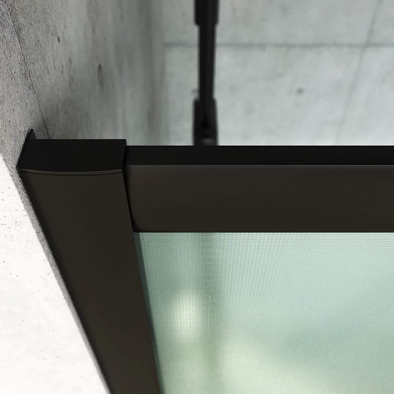 Mampara de ducha rectangular TEMPO apertura angular 2 fijos-2 puertas correderas. Vidrio transparente con tratamiento anti-cal. Acabado negro mate - Imagen 4