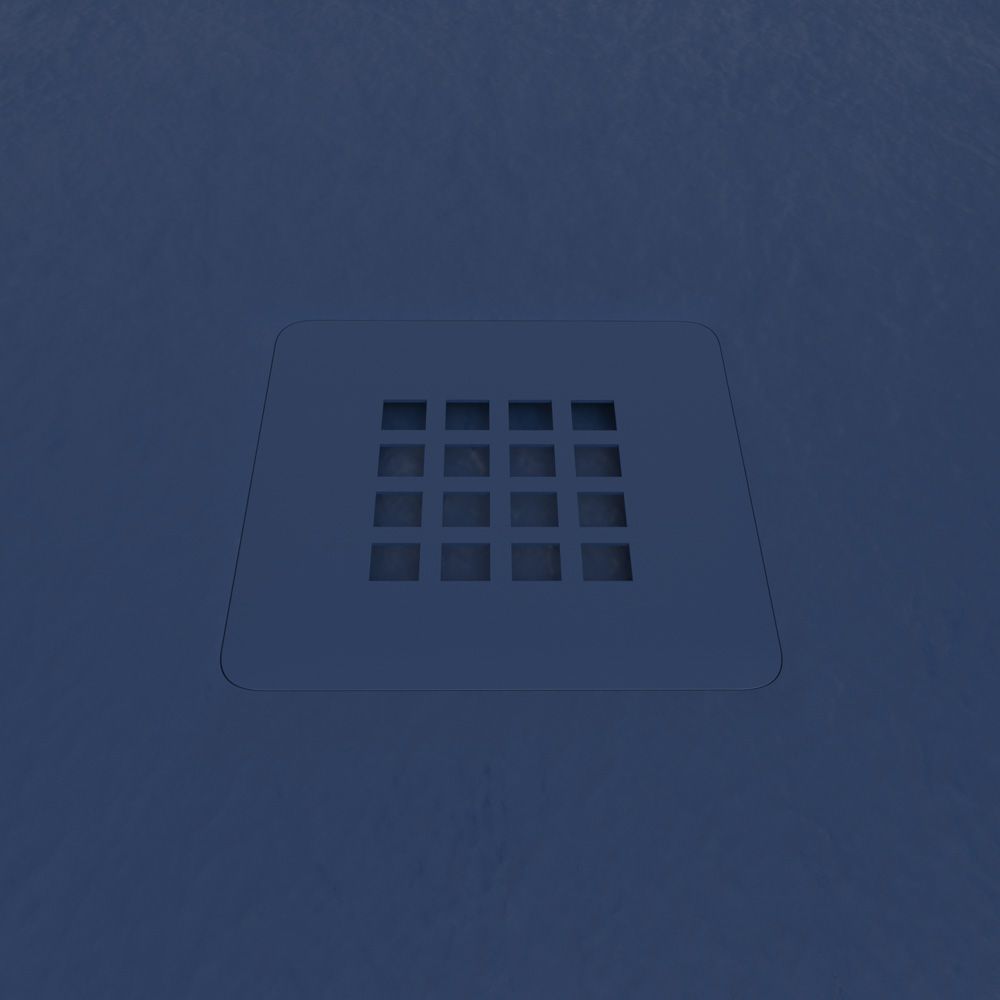 Plato ducha resina CLOE Azul Neón RAL 5013 con textura pizarra antibacteriano y antideslizante. Rejilla termolacada - Imagen 2