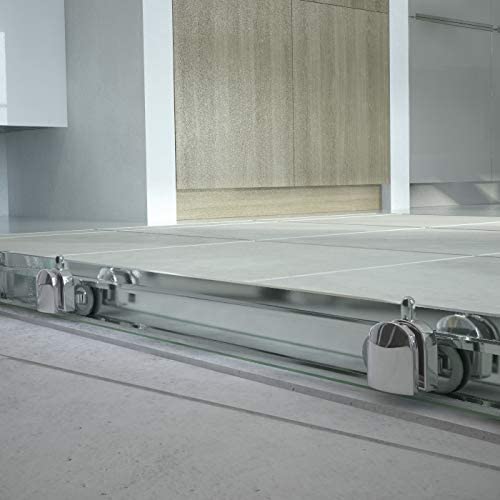 Mampara de ducha cuadrada TEMPO apertura angular 2 fijos-2 puertas correderas. Con tratamiento anti-cal.Acabado CROMO BRILLO. - Imagen 4