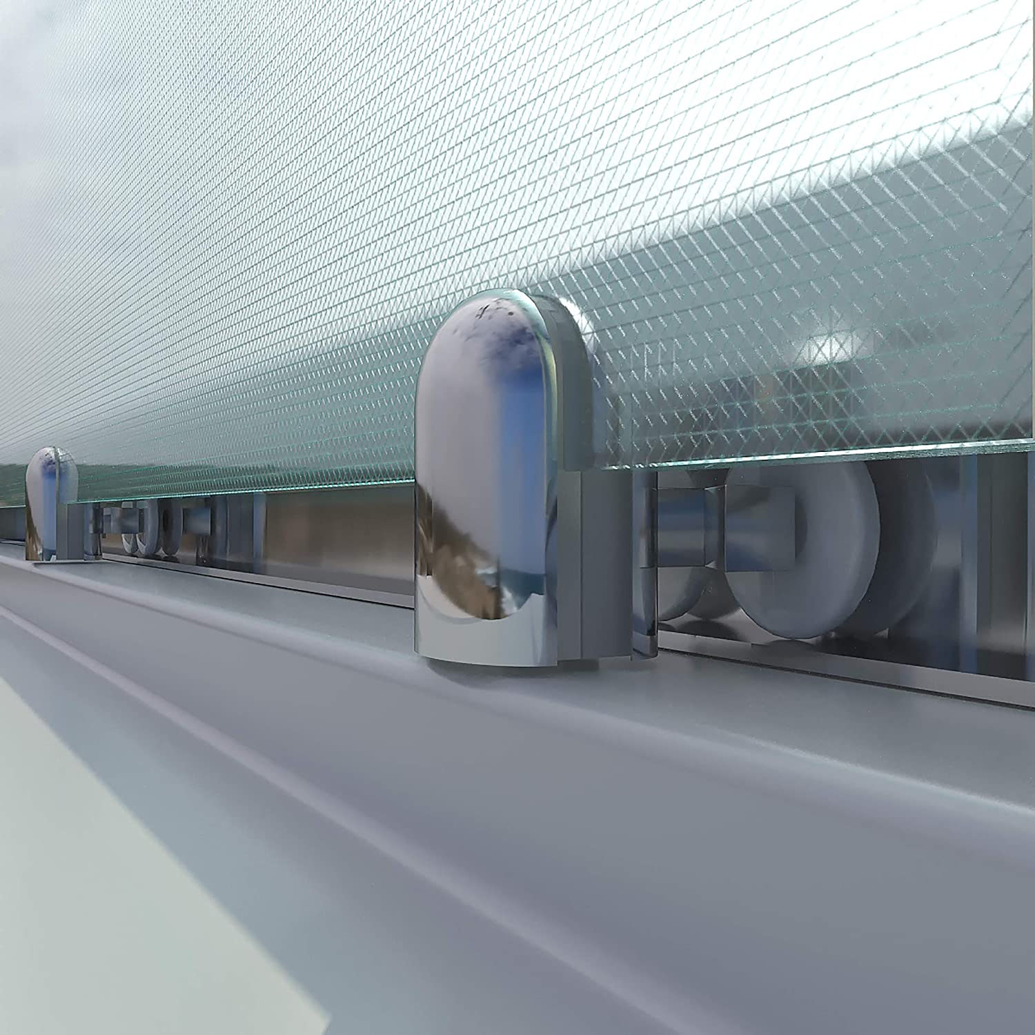 Mampara de ducha frontal TEMPO 1 fijo - 1 puerta corredera vidrio new carglass. Acabado CROMO BRILLO - Imagen 3