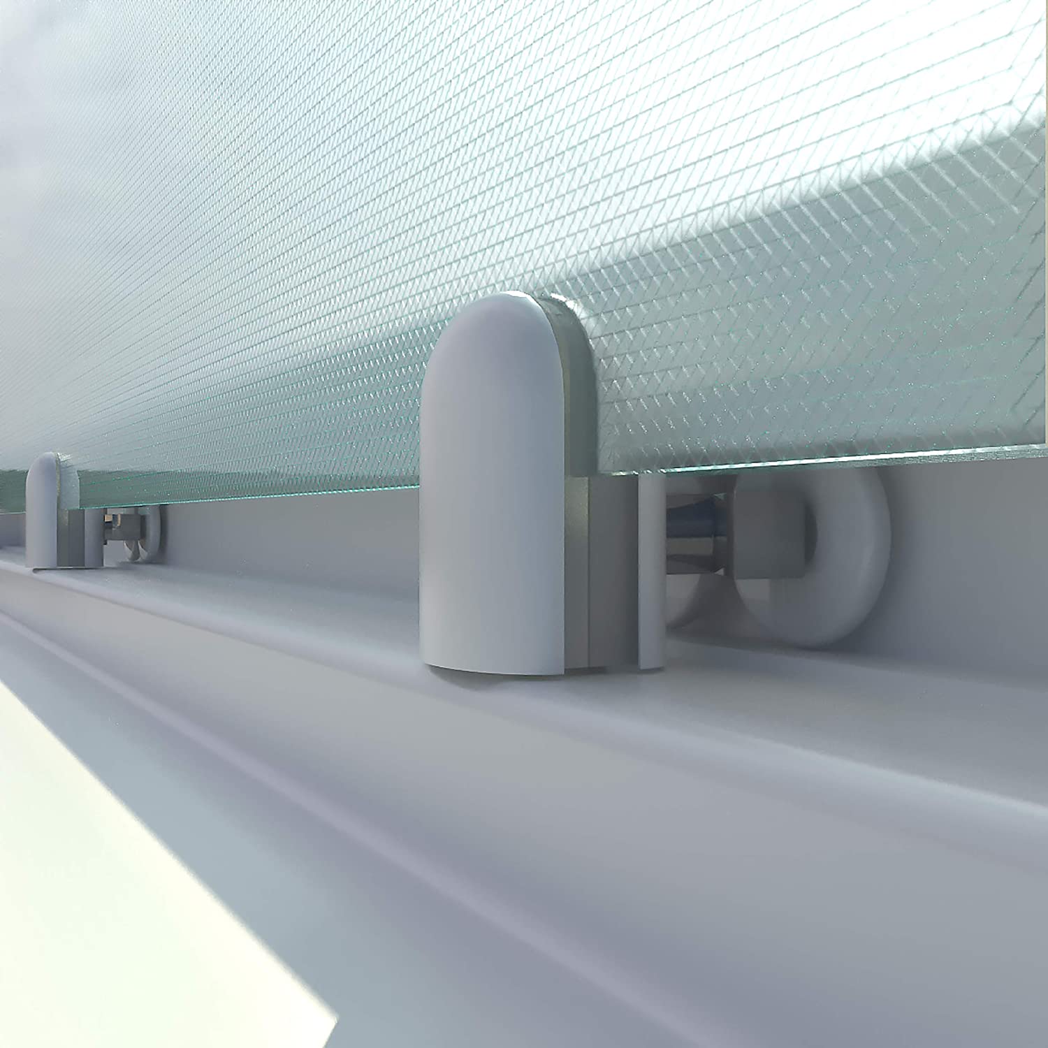 Mampara de ducha rectangular TEMPO apertura angular 2 fijos-2 puertas correderas. Con tratamiento anti-cal. Acabado BLANCO MATE - Imagen 4