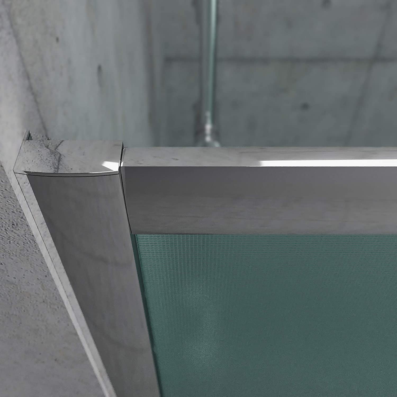 Mampara de ducha frontal TEMPO 1 fijo - 1 puerta corredera vidrio new carglass. Acabado CROMO BRILLO - Imagen 2