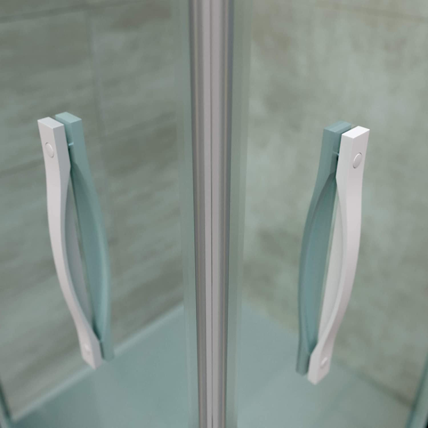 Mampara de ducha rectangular TEMPO apertura angular 2 fijos-2 puertas correderas. Con tratamiento anti-cal. Acabado BLANCO MATE - Imagen 3