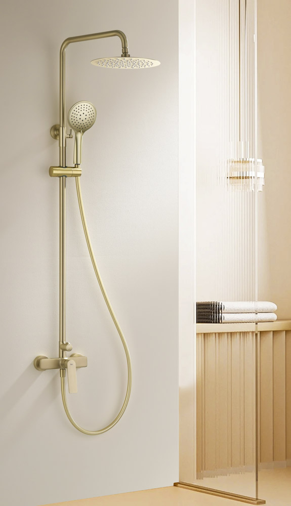 Conjunto de Ducha Monomando GLORY Oro Cepillado - Imagen 3