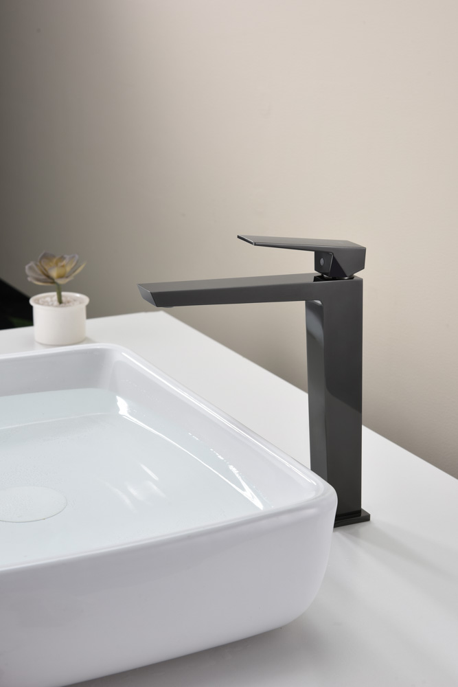 Grifo Monomando de Lavabo Alto INFINITE Negro Cristal - Imagen 3