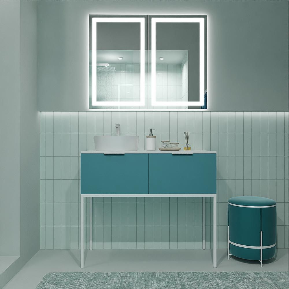 Mueble de baño ELLA con patas 2 cajones acabado OCEAN