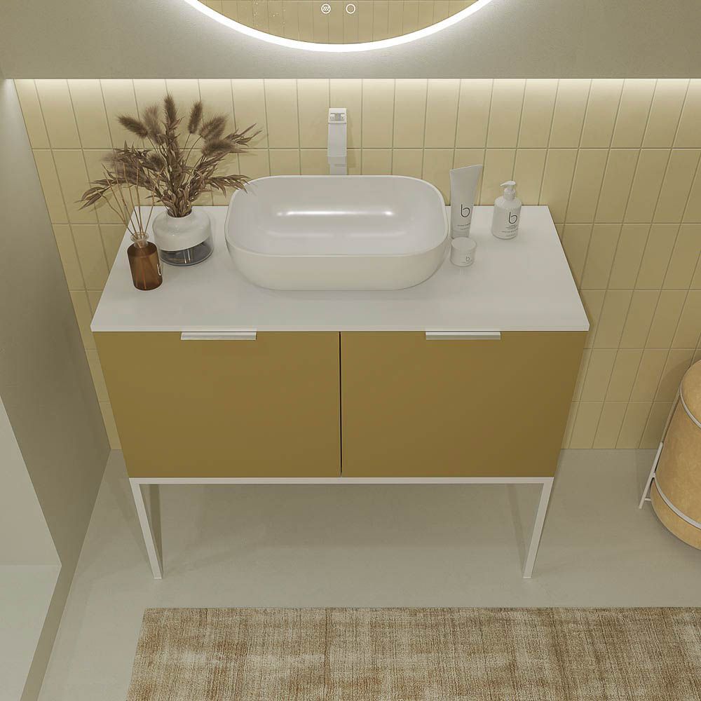 Mueble de baño ELLA con patas 2 puertas acabado OLIVA - Imagen 2