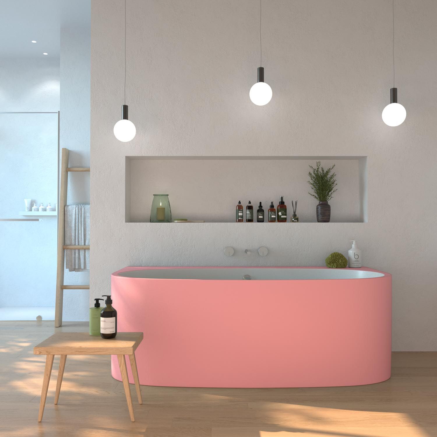 Bañera exenta COUVE ovalada solid surface 158x86 cm