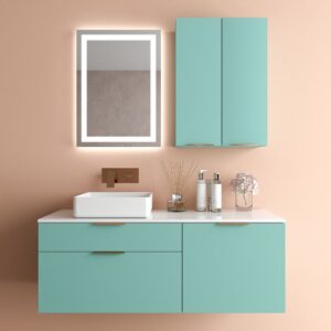 Mueble de baño EMMA suspendido 2 cajones / 1 puerta acabado ULTRAMAR