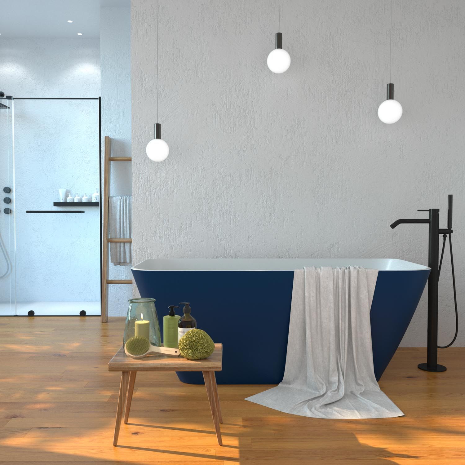 Bañera exenta CARLOTTA rectangular solid surface 159x70.5