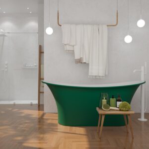 Bañera exenta CAROLLA ovalada solid surface 158.4x68.9 cm