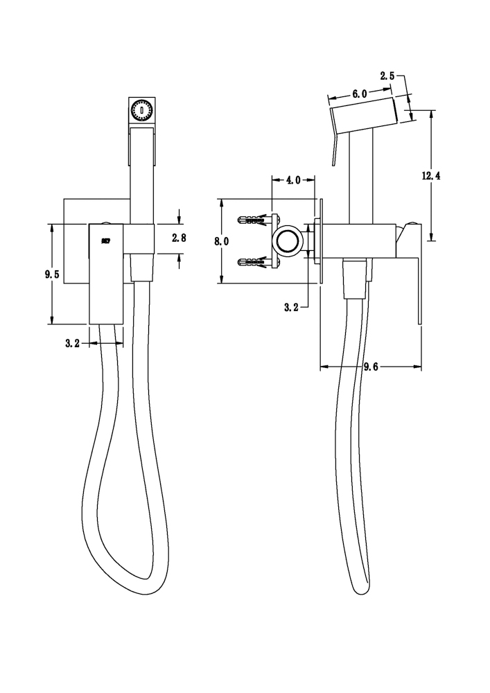 Grifo Empotrado de Bidé SERENITY Negro Mate - Imagen 2