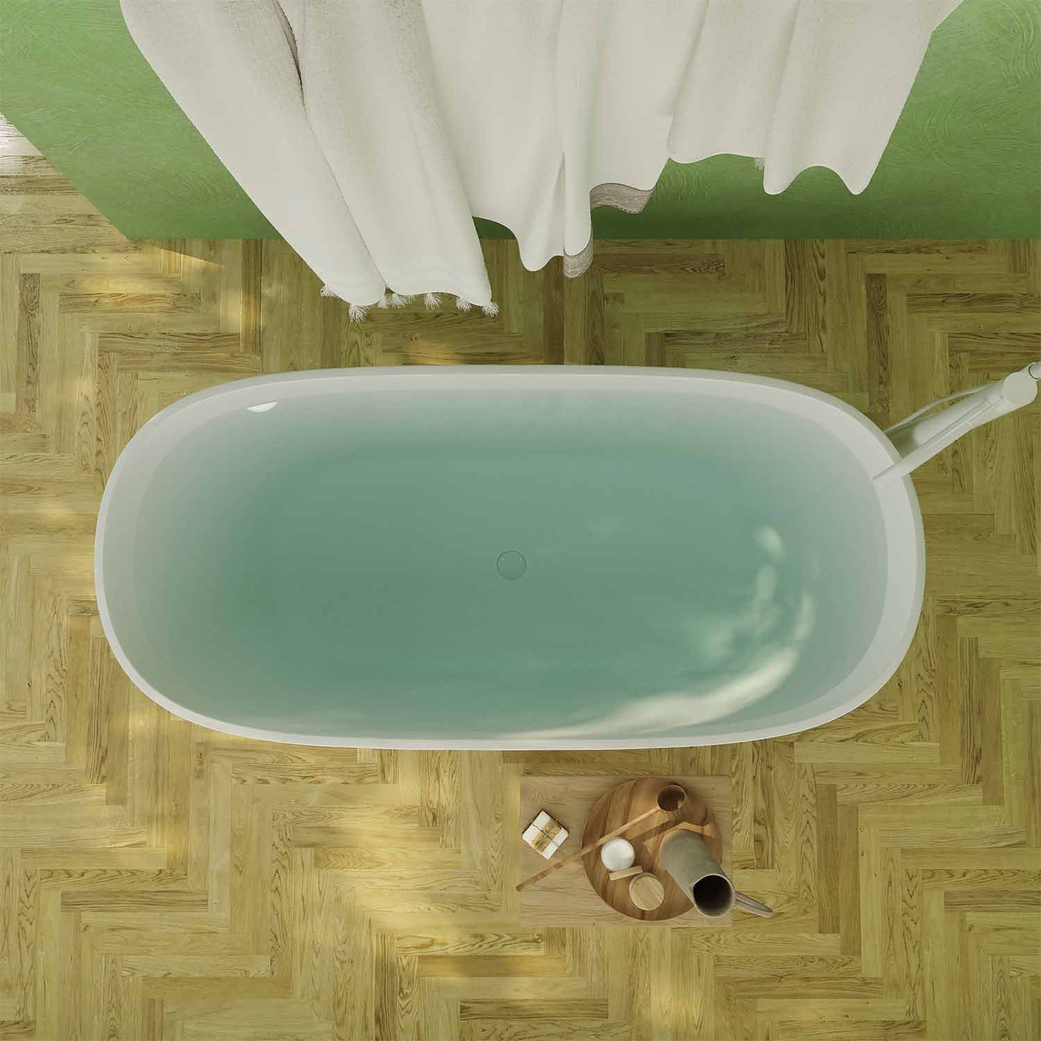 Bañera exenta CAPRI ovalada solid surface 160x75 - Imagen 3