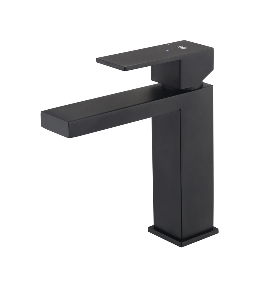 Grifo Monomando de Lavabo ARMY Negro Mate