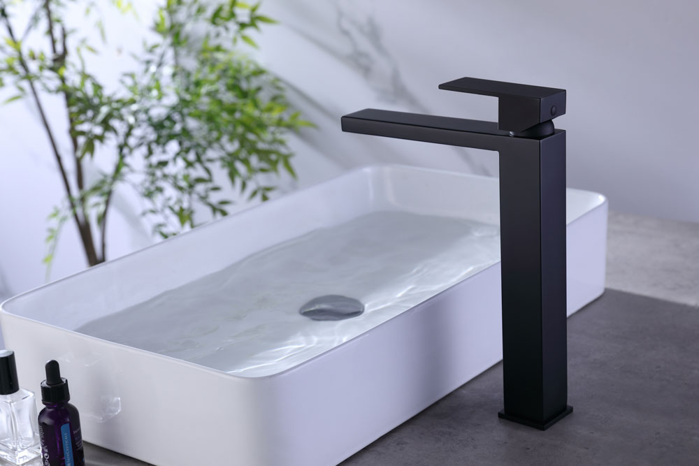 Grifo Monomando de Lavabo Alto ARMY Negro Mate - Imagen 3