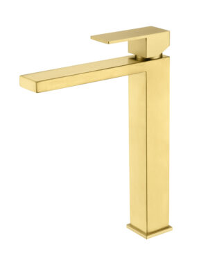 Grifo Monomando de Lavabo Alto ARMY Oro Cepillado