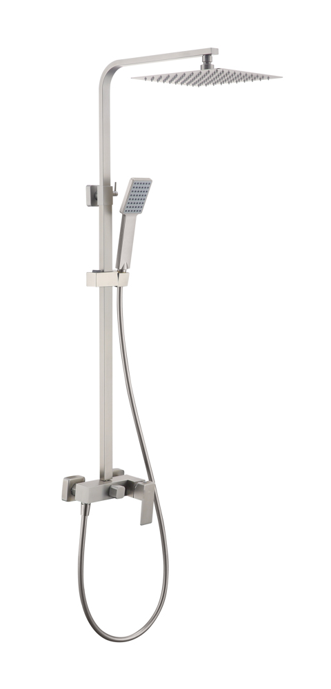 Conjunto Monomando de Ducha ARMY Níquel Cepillado