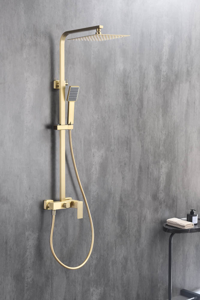 Conjunto Monomando de Ducha ARMY Oro Cepillado - Imagen 3