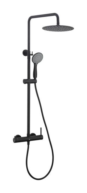 Conjunto de Ducha Monomando ROCK Negro Mate