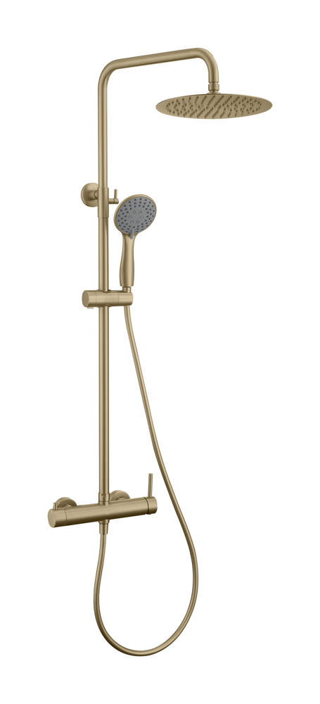 Conjunto de Ducha Monomando ROCK Oro Cepillado