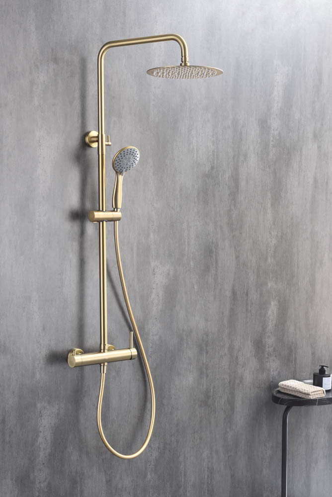 Conjunto de Ducha Monomando ROCK Oro Cepillado - Imagen 2