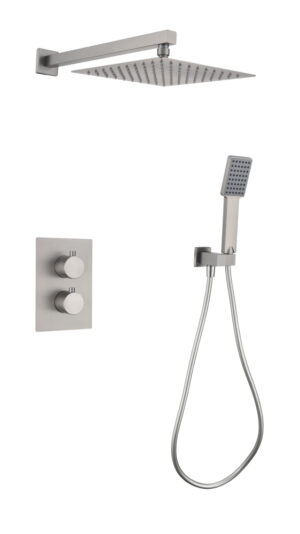 Conjunto de Ducha Termostático Empotrado ETERNITY Níquel Cepillado