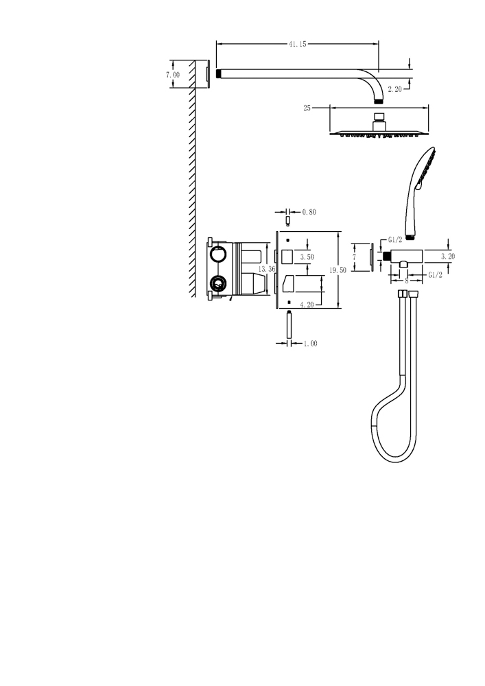 Conjunto de Ducha Empotrado SOUL Oro Cepillado - Imagen 3