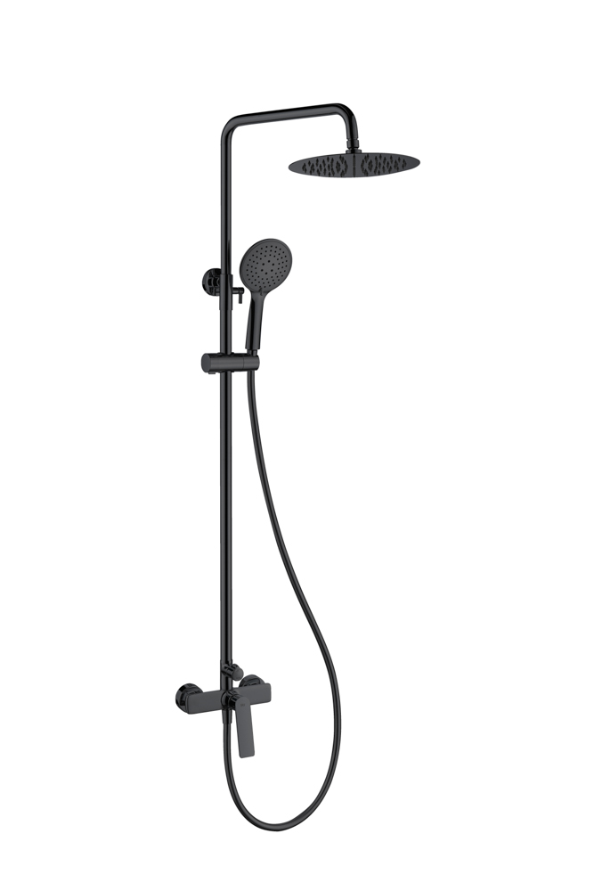 Conjunto de Ducha Monomando GLORY Negro Cristal