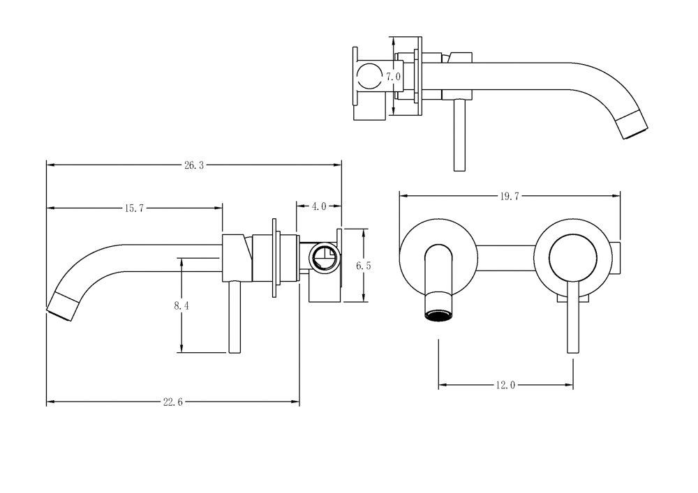 Grifo Monomando de Lavabo Empotrado CLOUD Negro Mate - Imagen 3