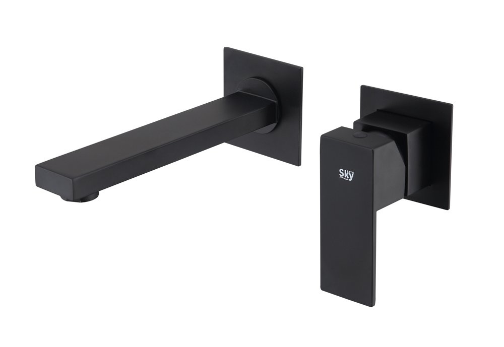 Grifo Monomando de Lavabo Empotrado THUNDER Negro Mate