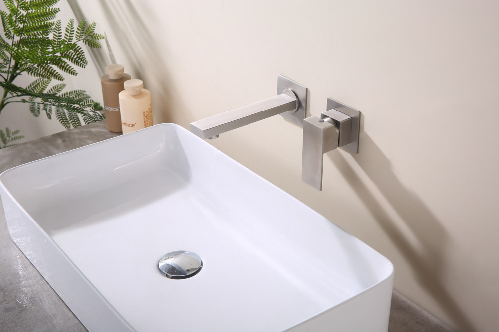 Grifo Monomando de Lavabo Empotrado THUNDER Níquel Cepillado - Imagen 3