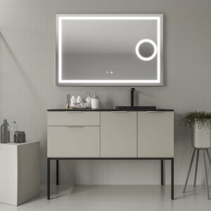 Mueble de baño ELLA con patas 2 cajones - 2 puertas acabado PERLADO